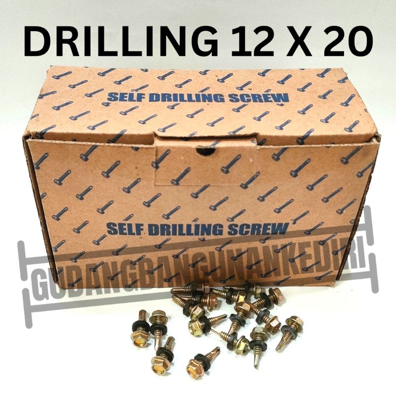 drilling 12 x 20 per pack 600pcs self drilling screw baut roofing kuning 12 x 20 drilling 12x20