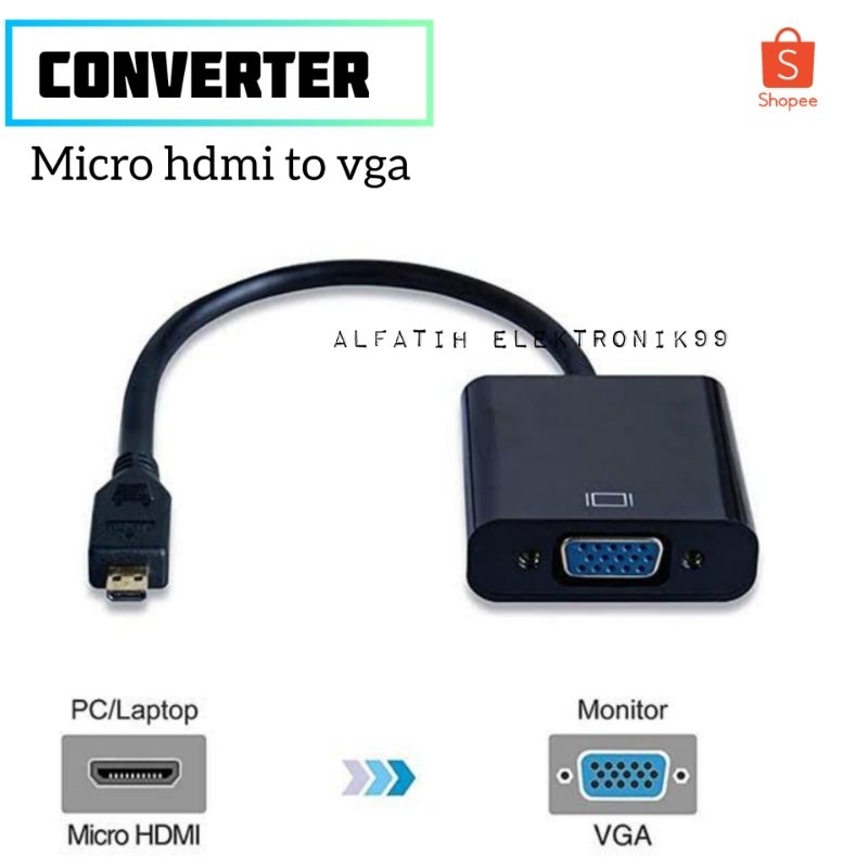 CONVERTER KONVERTER MIRCO HDMI MALE TO VGA FEMALE