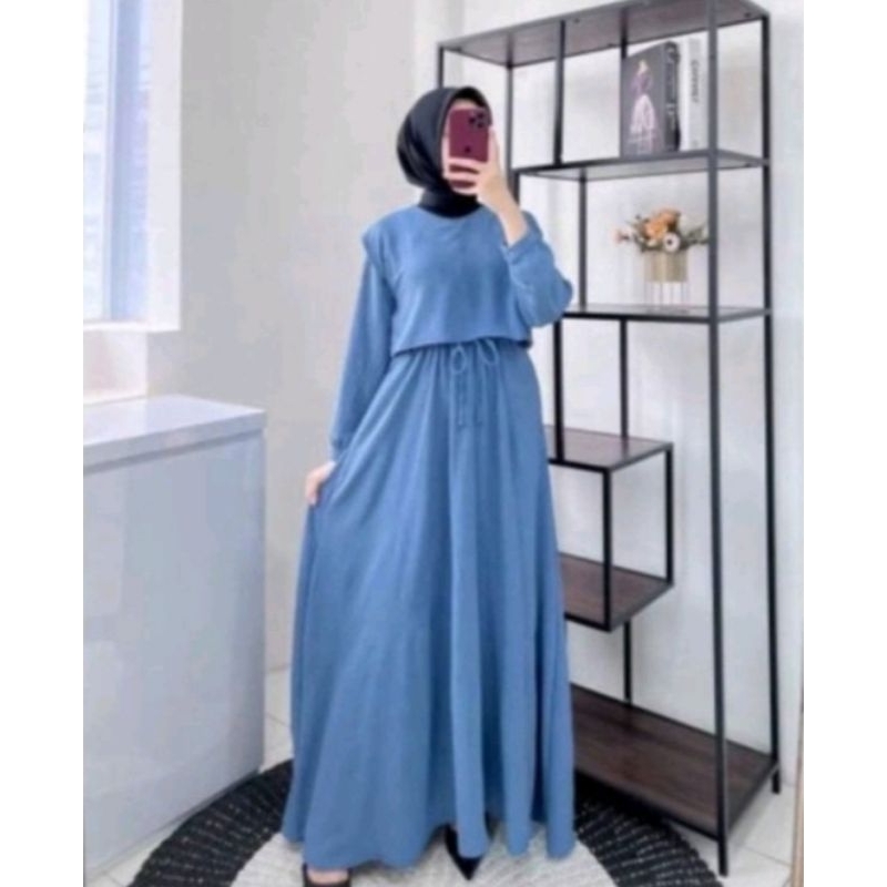 GLENCA MAXI DRESS /GAMIS CRINCLE/ GAMIS SIMPEL KEKINIAN.