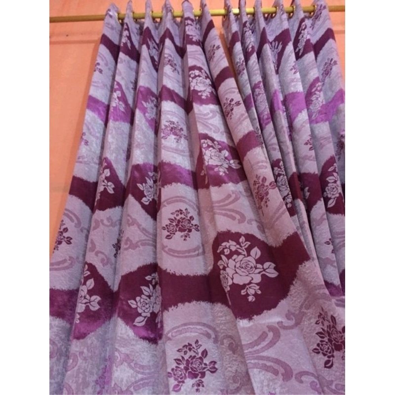 gorden blackout impor motif depan belakang bunga mawar