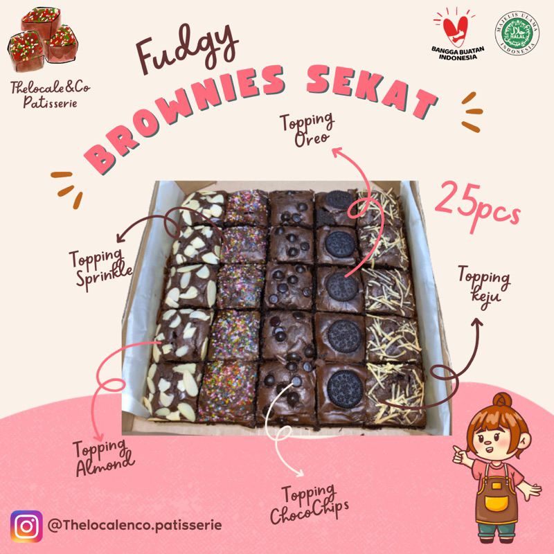 

Fudgy Brownies Sekat 20x20 milk chocolate premium