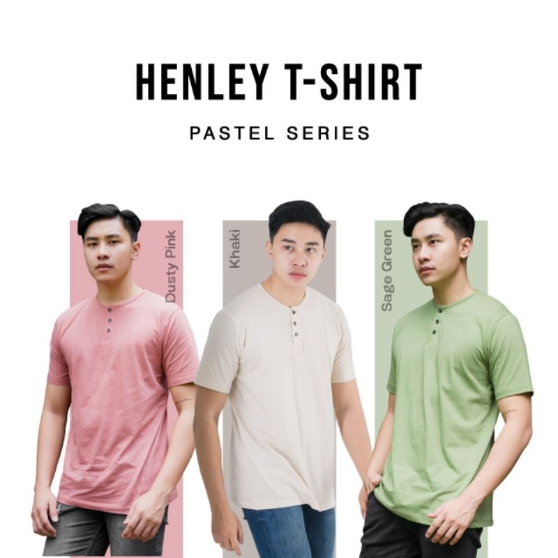 MANLY Kaos Polos Kancing / Kaos Polos Henley / Kaos Polos Hanley / Kaos Polos