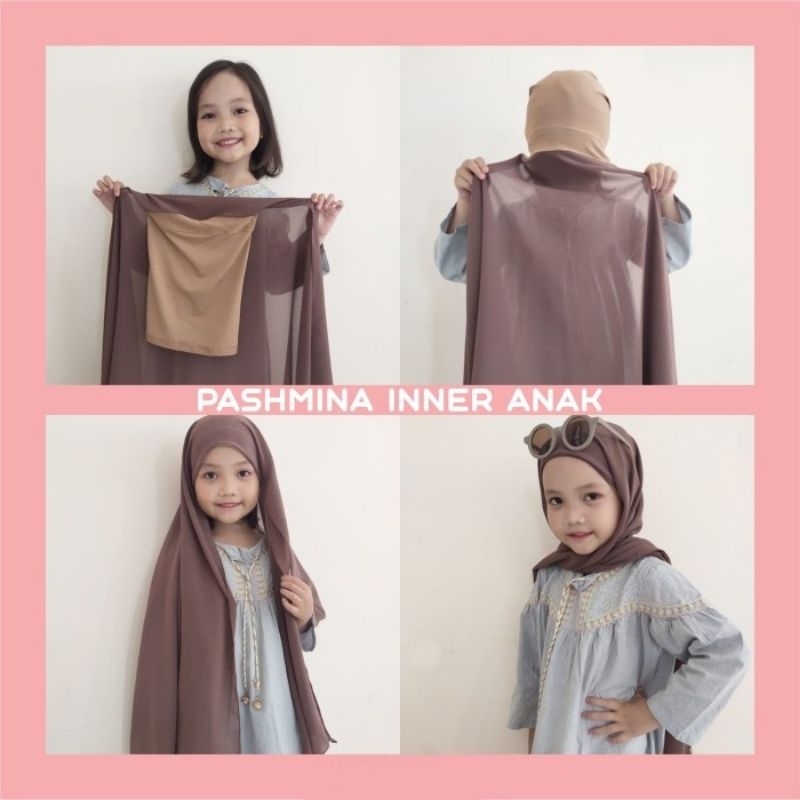 Jilbab/hijab pashmina instant inner anak 1-10 thun baydol armani