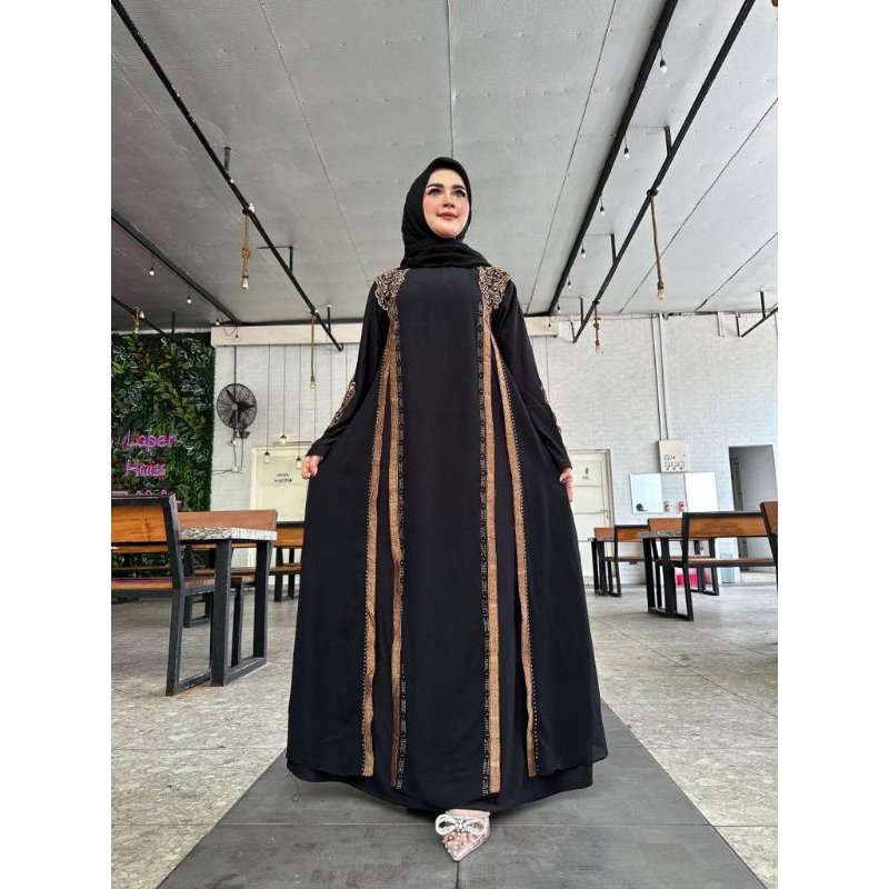 GAMIS ABAYA TURKEY BORDIR MALIKA LURUS