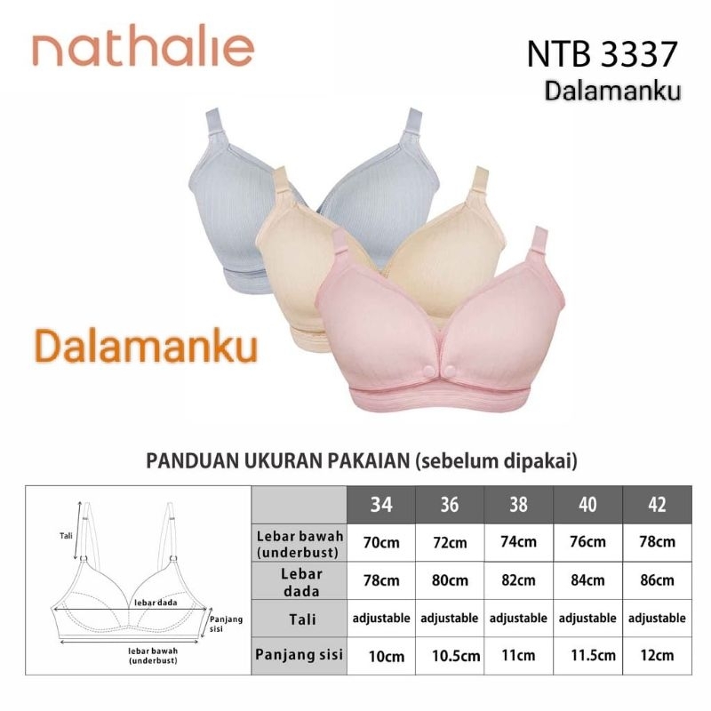 Nathalie Bra Menyusui KATUN NTB 3337 Busa Tipis Tanpa Kawat Maternity Bra