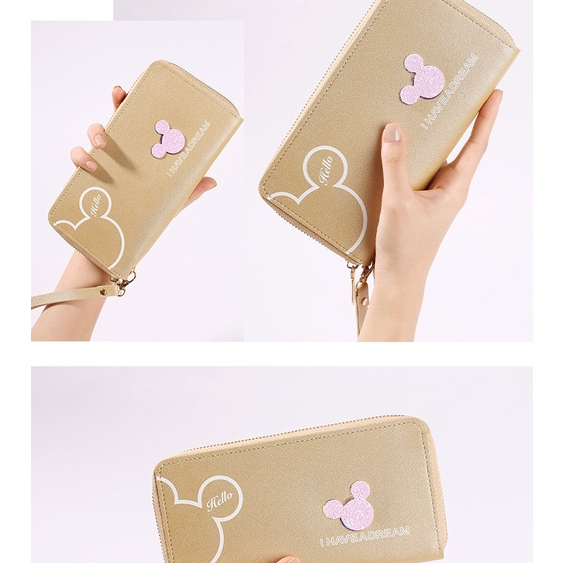Dompet Panjang Mini Zipper Wanita Kulit Sintetis Motif Kartun Dompet Kulit Korea COD Azgalery D49