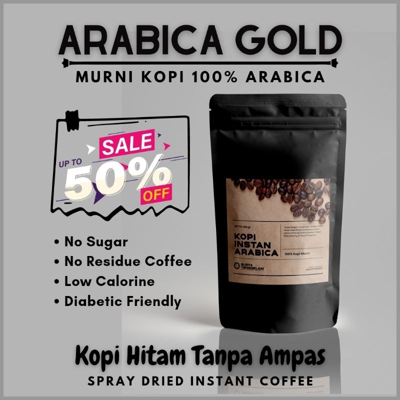 

100% ARABICA Instan Black Coffee Arabica - Dalgona Coffee 200gr