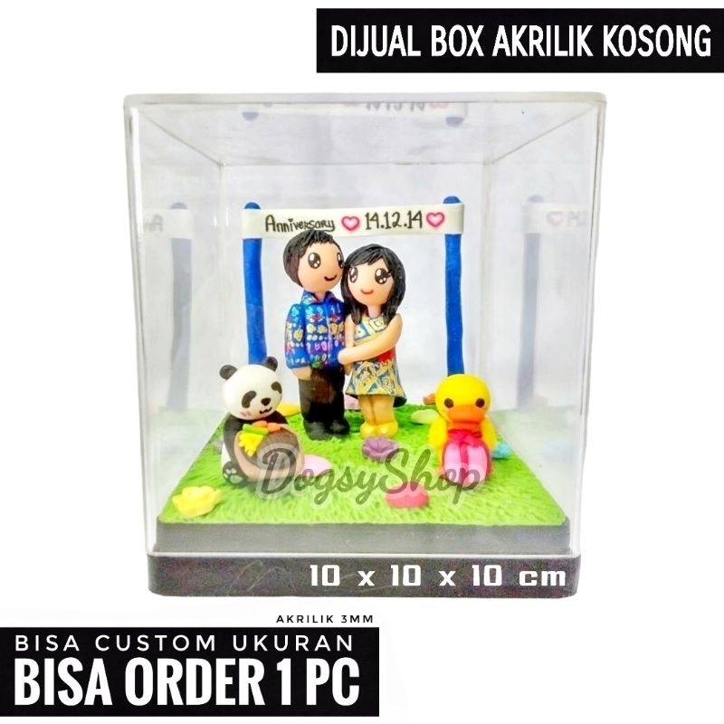 

Box akrilik acrylic Display kosong 10x10x10 • Clay, action figure, gundam, dll