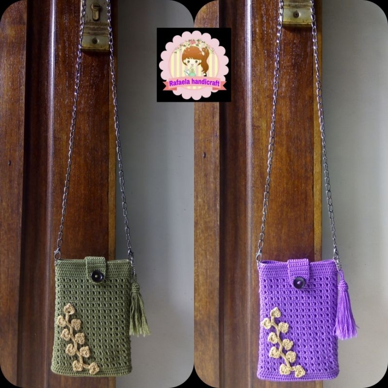 Tas rajut HP/Tas rajut selempang/Tas rajut handmade