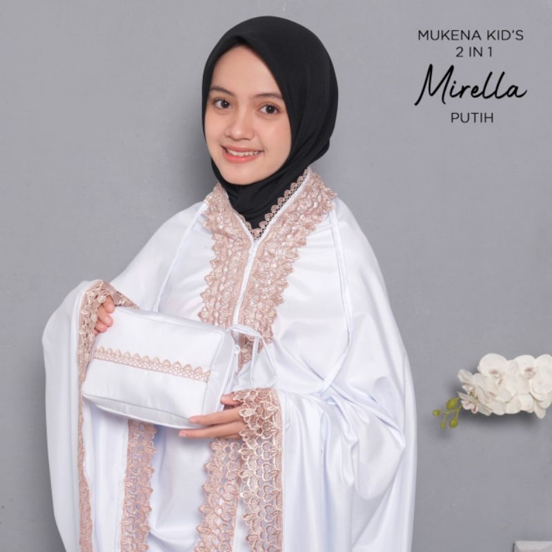 Mukena Anak Resleting Dagu Mirella 2in1