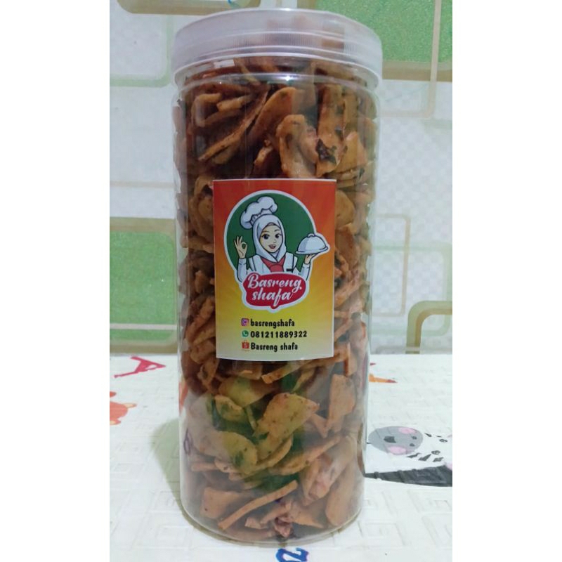 

Keripik Basreng Pedes manis Daun jeruk 500 gr