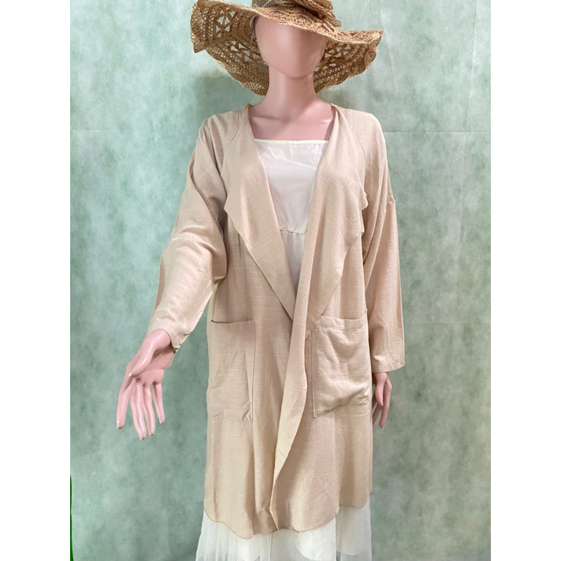 Preloved/Thrift Long Outer Cream Color/Blazer Panjang Korean Style