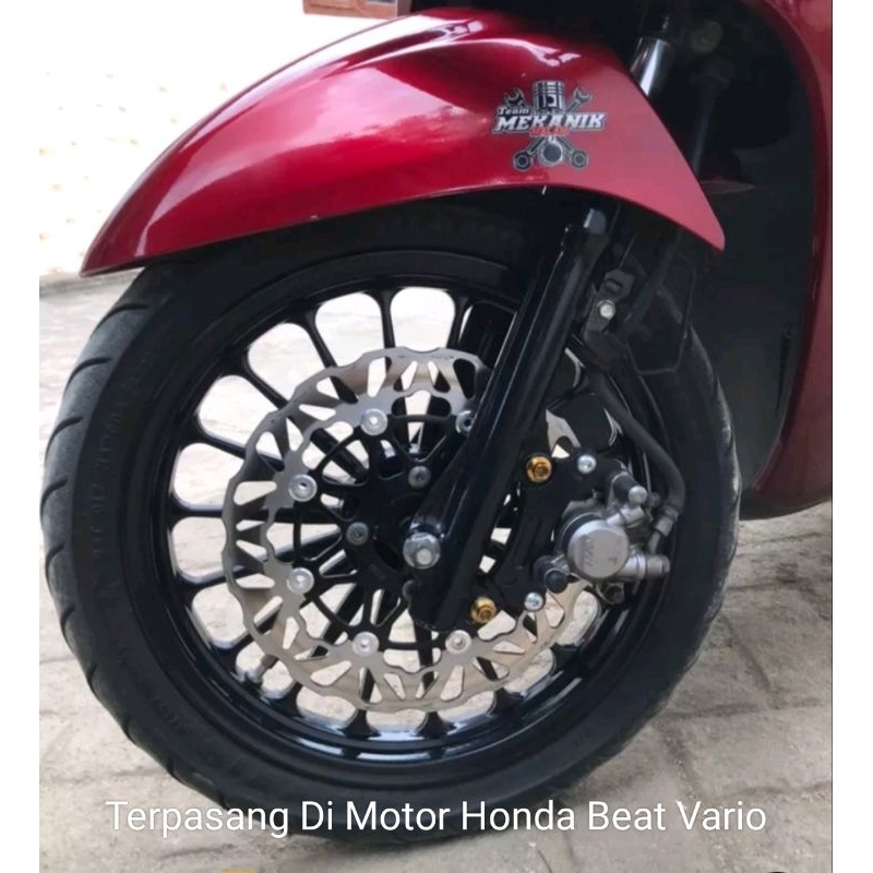 Piringan Disc Cakram Depan Variasi Model PSM Hitam MOS Uk-260mm All Beat All Vario Scoopy Genio Spacy/Mio Soul Mio Smile Mio Sporty Xeon Rc X-Ride Mio Gt125/PNP Untuk lobang Baut4 pnp