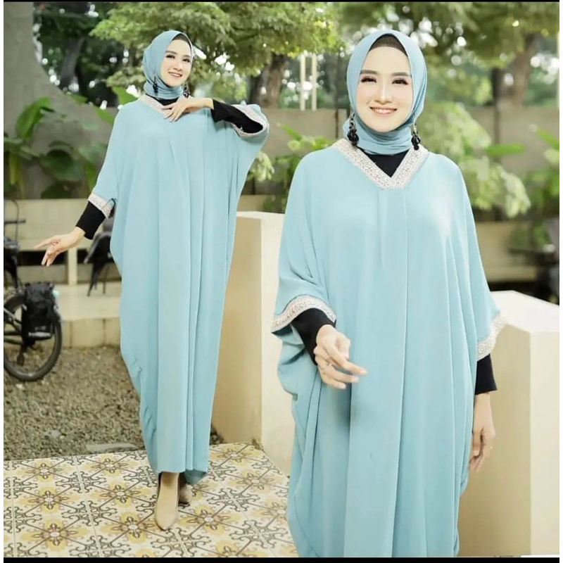 PRILY KAFTAN - CRINKLE MIX RENDA - NEW MODEL - PAKAIAN WANITA - BISA COD