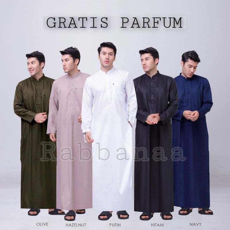 jubah pria putih polos gamis pria dewasa jubah saudi model haramain