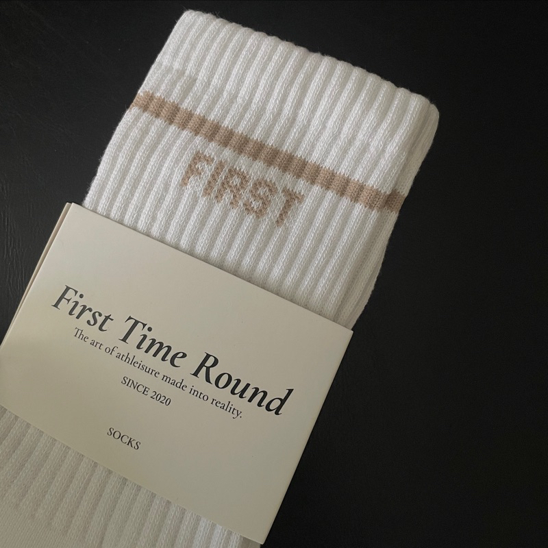 First Time Round - FIRST Logo Socks - Cream