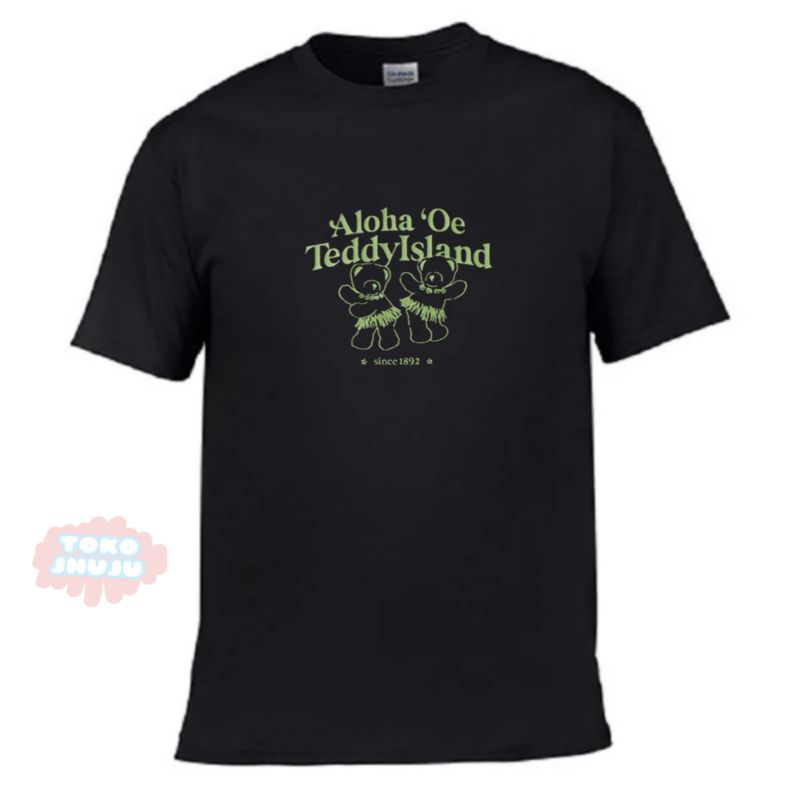 Kaos Jaemin NCT Dream X Tedy Aloha Oe sablon hijau Beruang menari