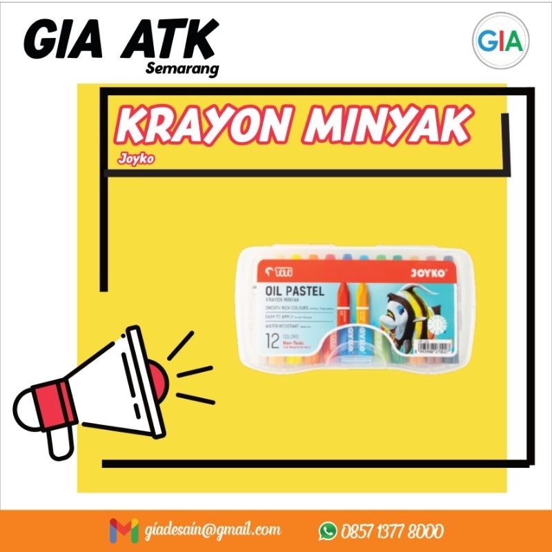 

Krayon Minyak Oil Pastel Joyko OP-12CHC