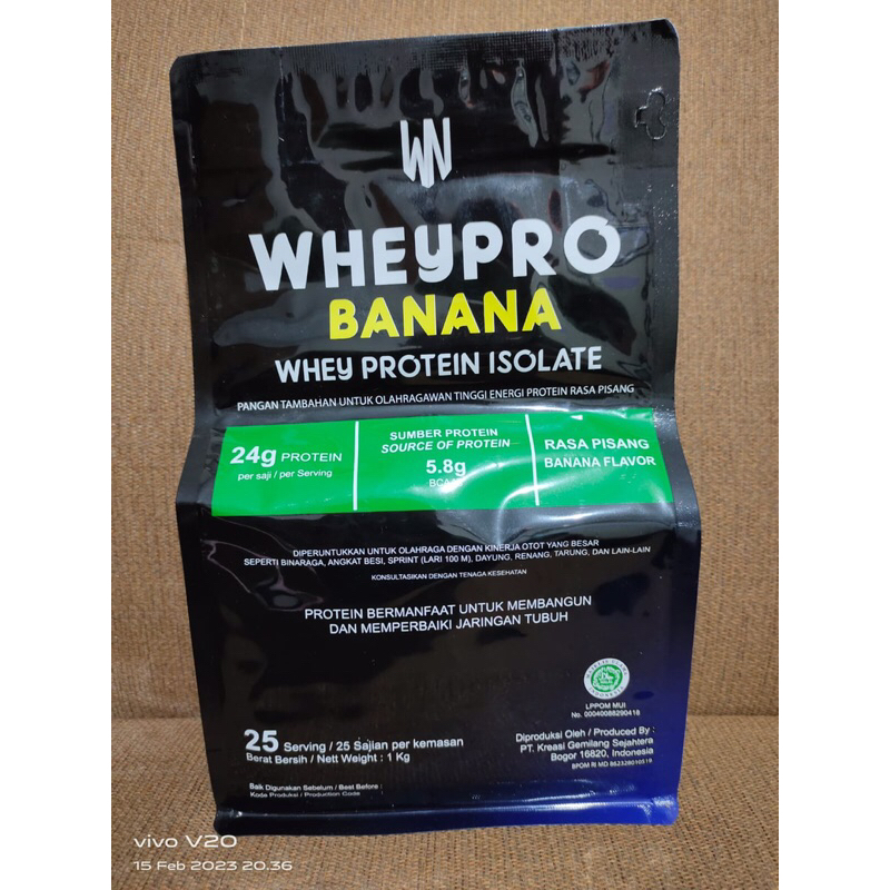 WN WHEYPRO BANANA Susu Whey Protein Isolate 1 kg Susu Protein Fitness Diet