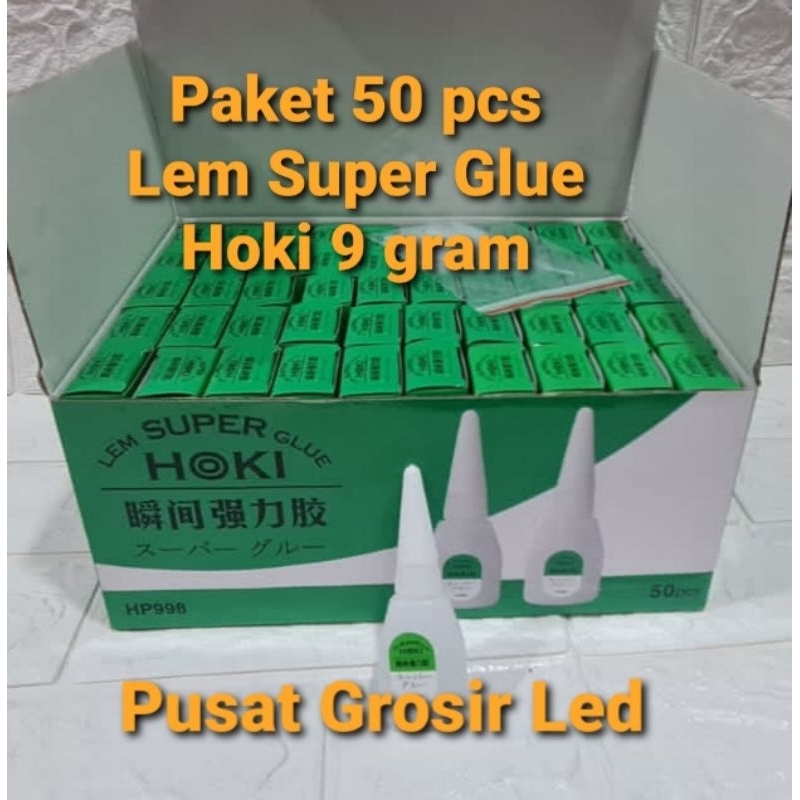 Paket Hemat 50 pcs ( 1 Box ) Lem Tetes Super Glue Hoki Lem Korea Asli