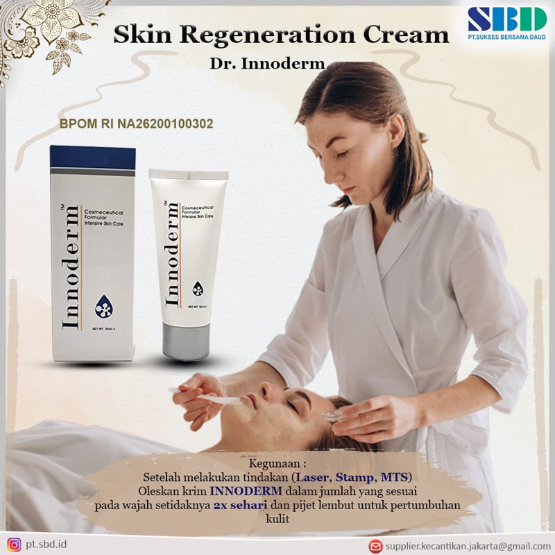 Innoderm cream plus krim anti iritasi anti kemerahan after treatment laser peeling dermaroller dermapen