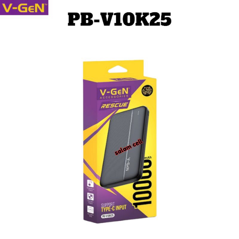 Powerbank V-Gen PB-V10K25 10.000mAh 2 Port USB Original Vgen pb v10k25 Garansi Resmi
