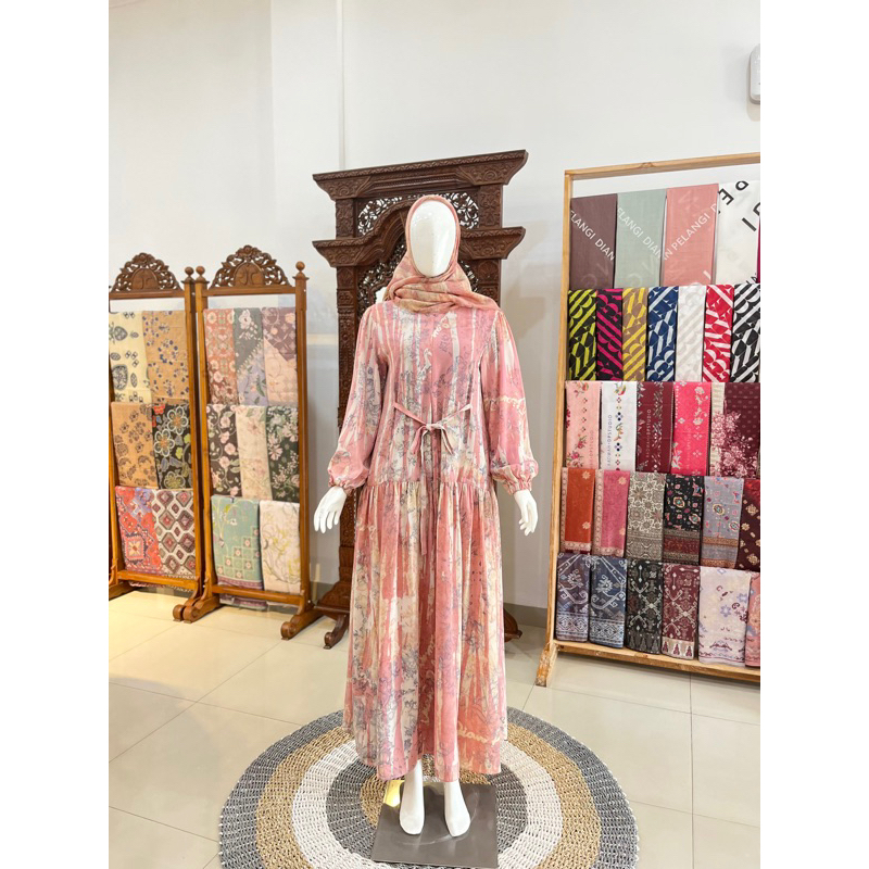 Ataya Dress Ceruti Abstrak | Dress Dian Pelangi