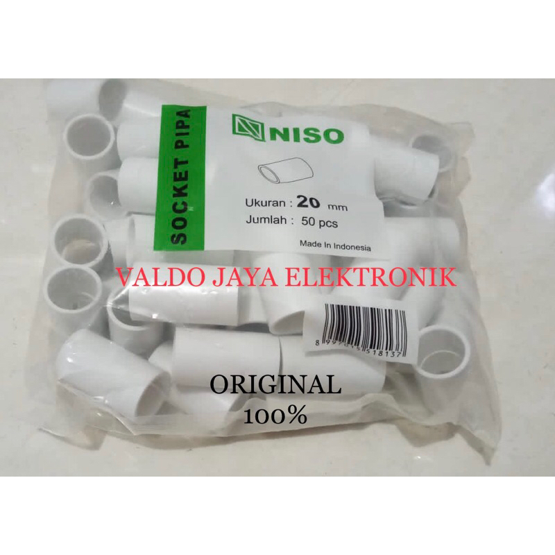 NISO Sock Pipa Conduit Shock Pipa Listrik 20mm Sambungan Pipa Listrik