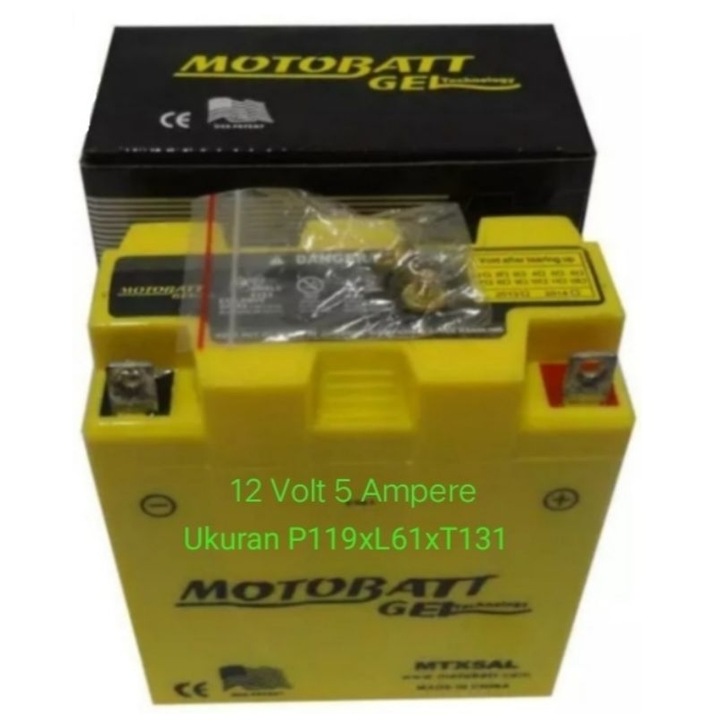 Aki Motor Gel MTX 5AL 12V 5Ah Yamaha Mio Sporty,Corsa Matic,Kaze