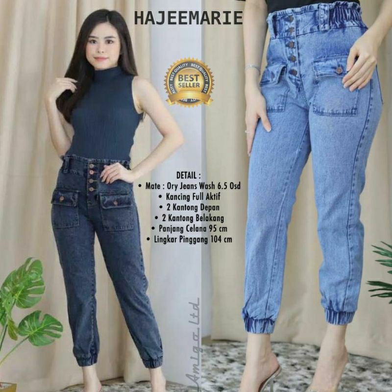 Celana Baggy Jeans Wanita Jogger Boyfriend