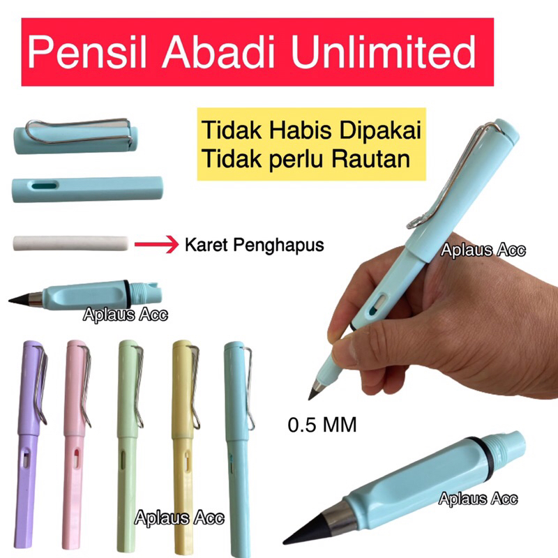 Pensil Abadi Unlimited Tidak Habis Dipakai Tanpa Diraut Magic Eternal Pencil Macaron