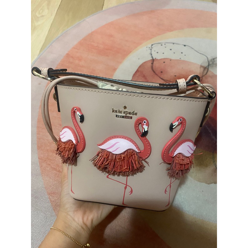 kate spade flamingo pippa bucket bag (preloved)