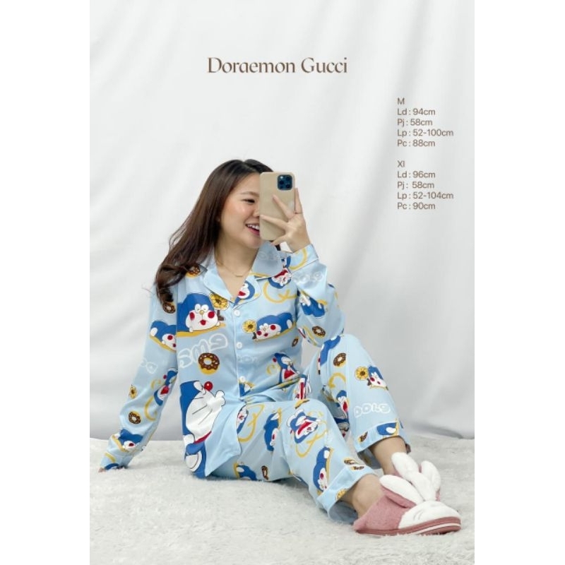 MDLV ~ Baju Tidur Pajamas Doraemon GC Winnie The Pooh Tom And Jerry Show PP