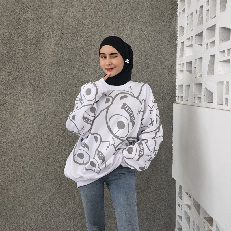 Sweater wanita pria PANDA FULL PRINT XXL