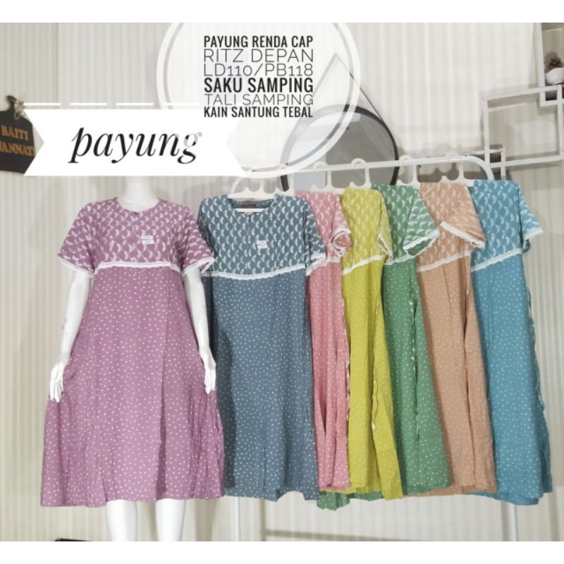 Daster Payung Renda Warna Soft Batik Cap