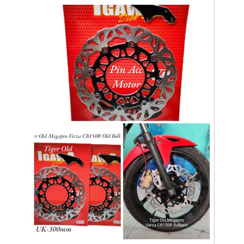 Piringan Disc Cakram Depan Variasi Model PSM Hitam IGAWA 300mm Tiger Old Megapro Verza CB150R Old Bolham pnp