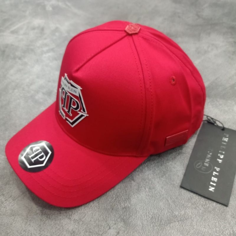 topi Philipp Plein Red Topi Baseball mirror quality