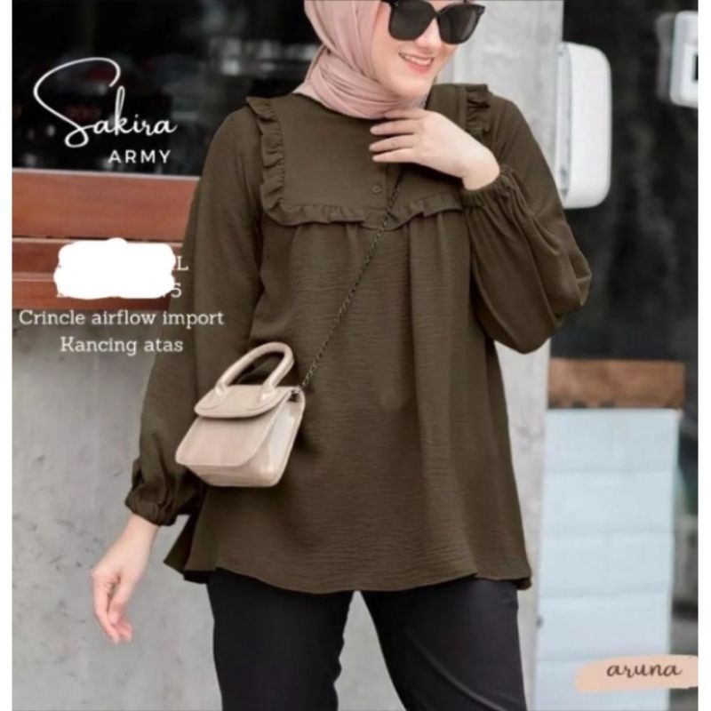 CIBI KEMEJA BLOSE (COD) - KEMEJA POLOS CRINGKLE AIRFLOW PREMIUM TERBARU / KEMEJA POLOS WANITA LENGAN