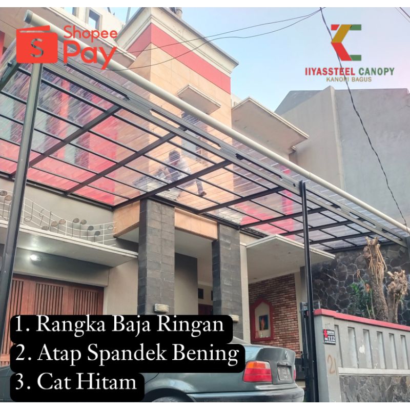 kanopi dapur atap bening,kanopi spandek transparan