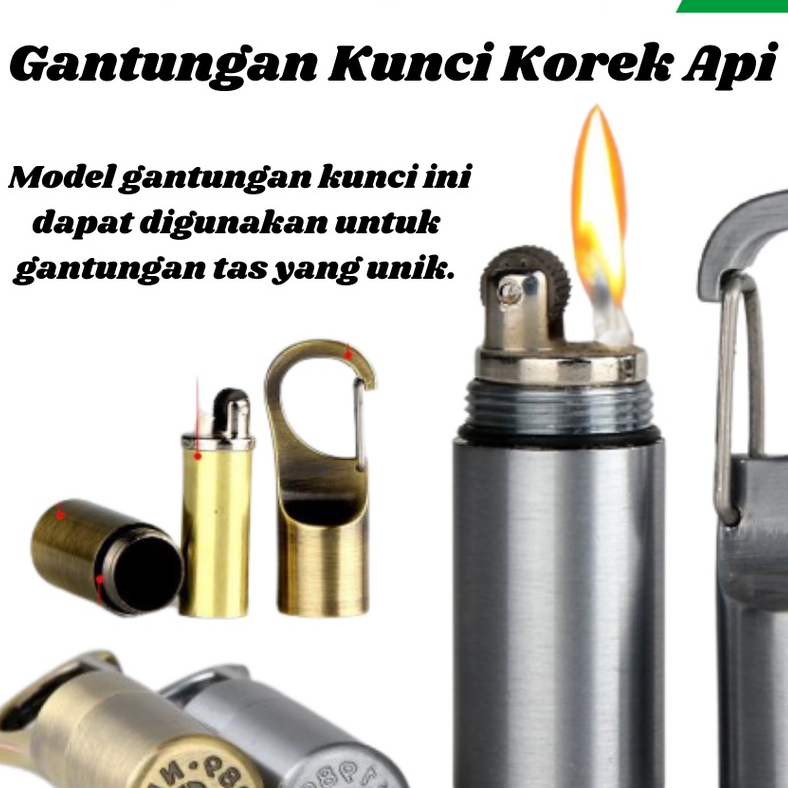 Gantungan Kunci Korek Api Lighter Waterproof - HY665 - Silver