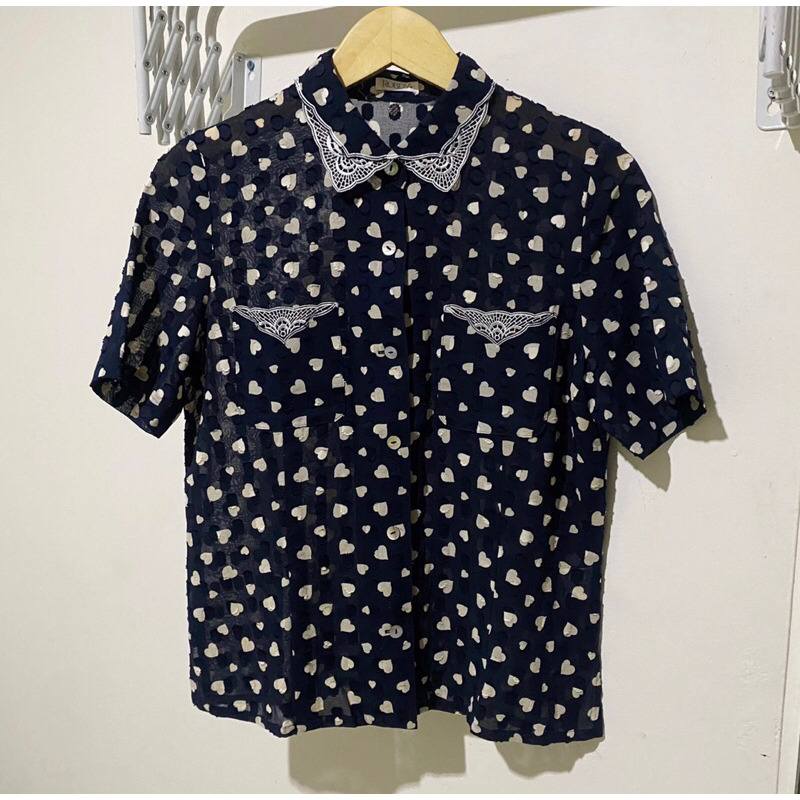 K-001 - Kemeja Wanita Biru Dongker