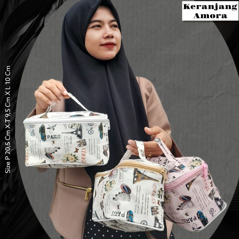 POUCH SKINCARE MOTIF MODEL KERANJANG/TAS KOSMETIK MURAH