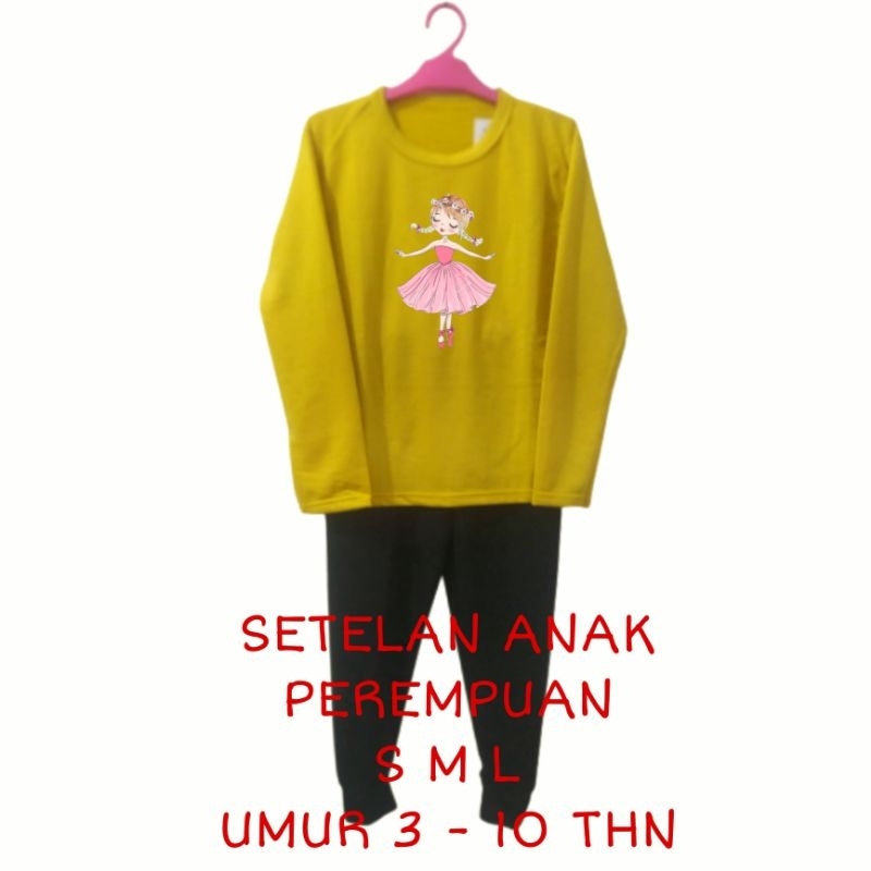 Setelan Anak Perempuan Kaos Lengan panjang dan Celana panjang Terbaru 2022 One Set Baju Tidur Santai Anak Cewek Kekinian Murah Korea Style Size S 3 4 5 Tahun M 5 6 7 Tahun L 8 9 10 Tahun Balet