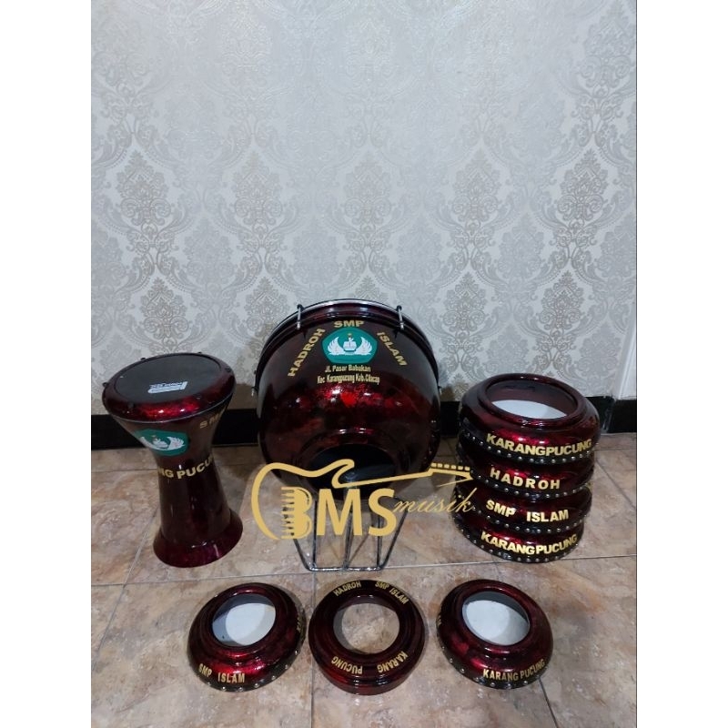 Rebana Hadroh Fullset motif Jepara