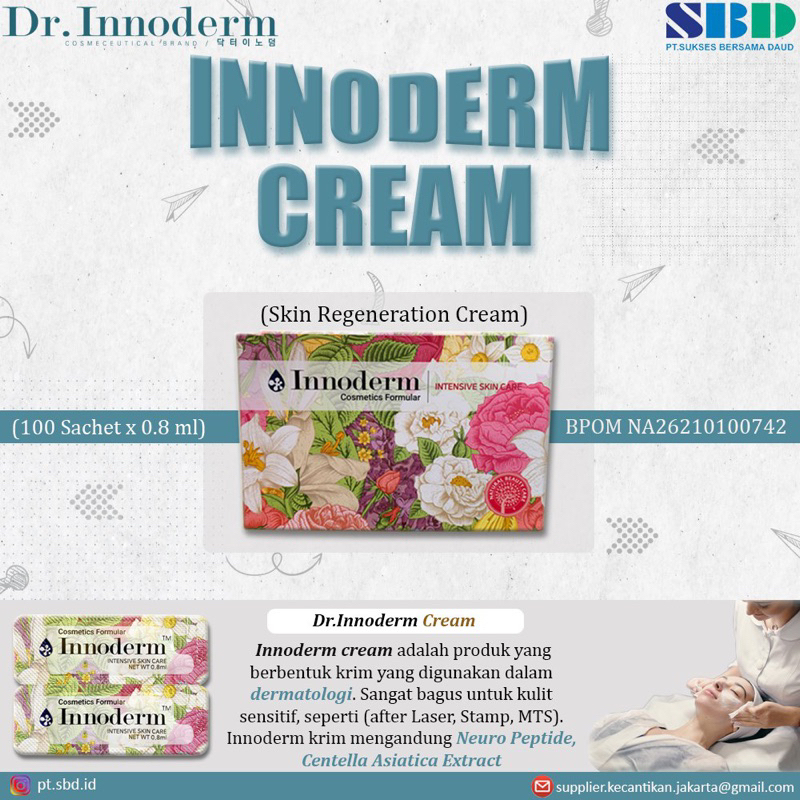 Innoderm cream plus krim anti iritasi anti kemerahan after treatment laser peeling dermaroller dermapen