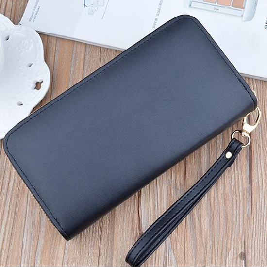 DOMPET PANJANG WANITA IMPORT 2 RESLETING MUAT HP KULIT HITAM MODICA WA639B5 PREMIUM KARTU KOIN REMAJA KEKINIAN CEWEK SIMPLE LUCU KOREA FASHION BRANDED BATAM