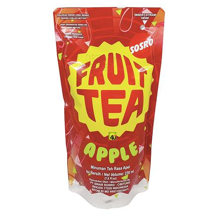 

AKEH SOSRO FRUIT TEA POUCH KARTON 24 x 230ml APPLE BLACKCURRANT MINUMAN TEH RASA APEL BLACKCURANT