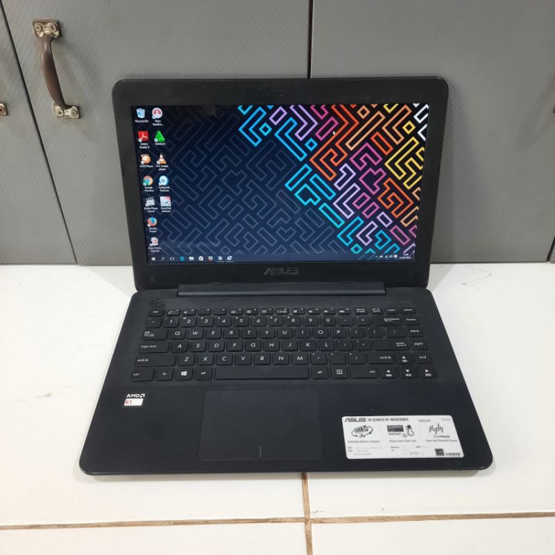 Laptop Asus X454YA Amd E1-7010 Ram 4GB HDD 500GB 14inch Windows 10 Office lengkap siap pakai Gaming desain siap