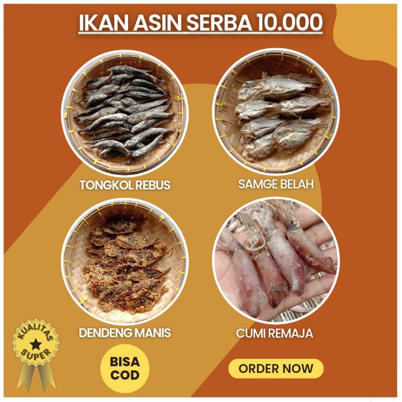 

Ikan Asin Murah / Ikan Asin Serba 10.000 Kualitas Super