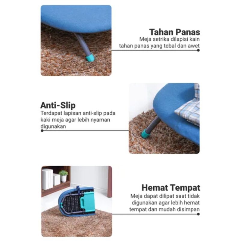 STORA Meja Lipat Setrika/Meja Setrika Portable/Meja Laundry/Ironing Bo